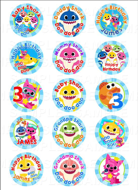 A Collection Of Stickers With Cartoon Characters