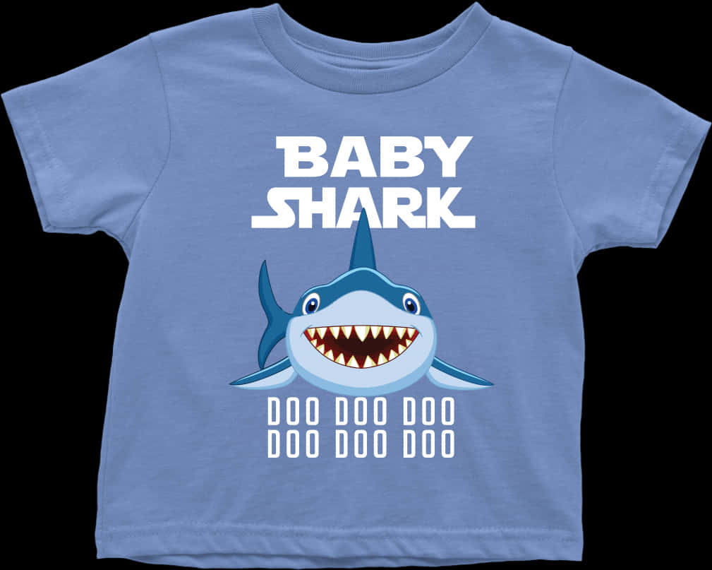 A Blue Shirt With A Cartoon Shark