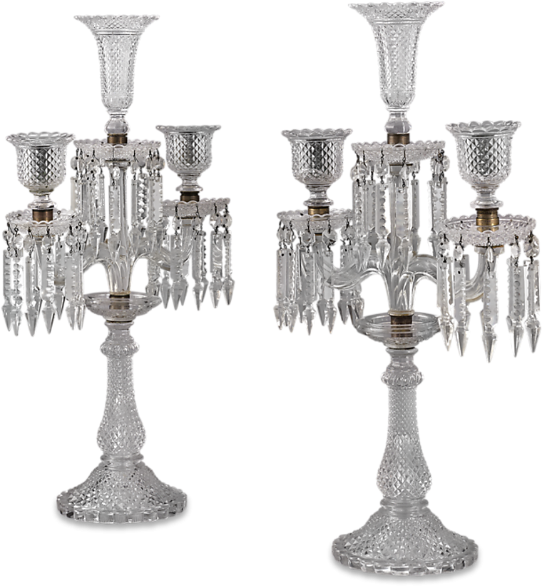 A Pair Of Crystal Candlesticks