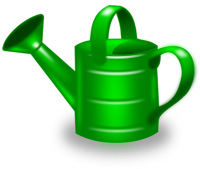 A Green Watering Can On A Black Background