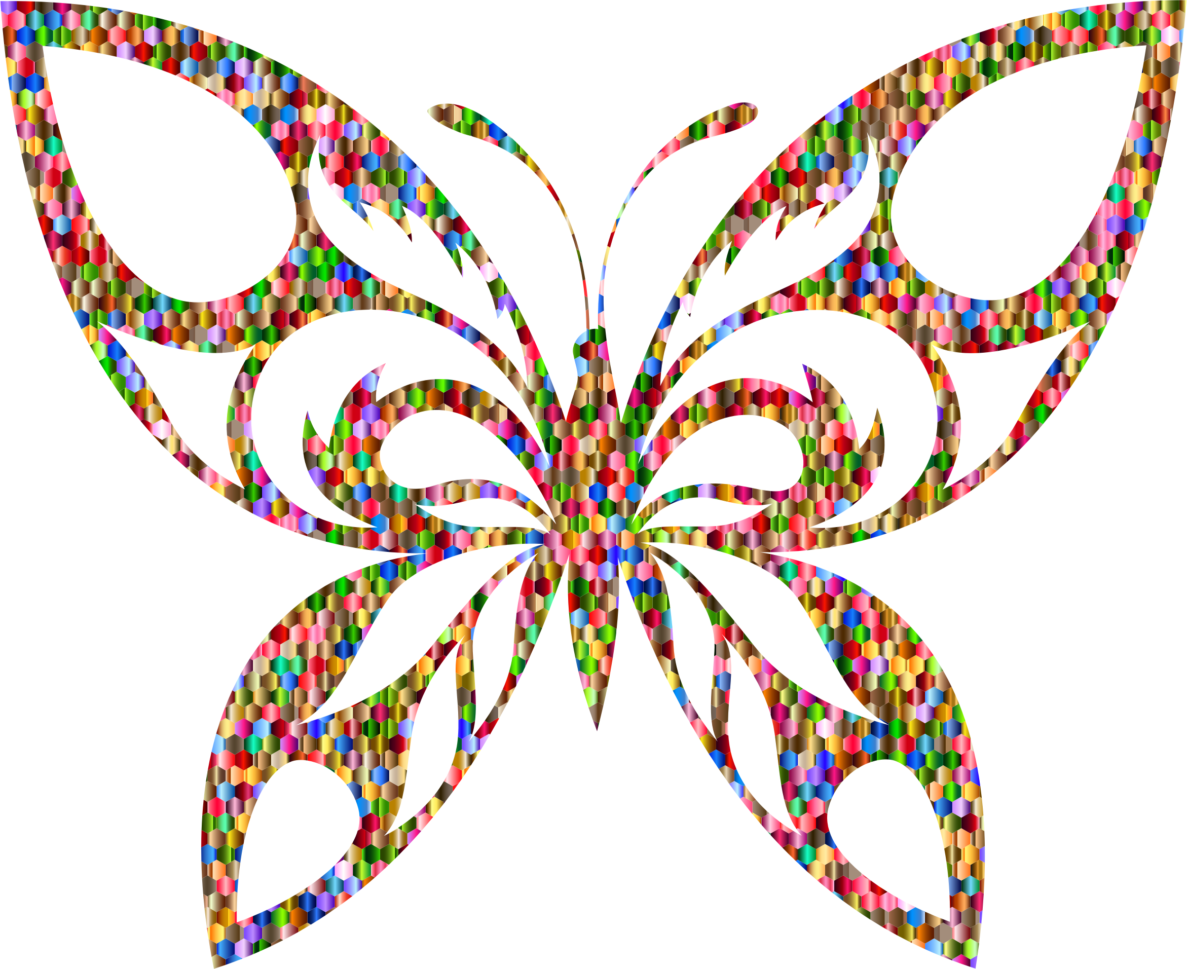 A Colorful Butterfly On A Black Background