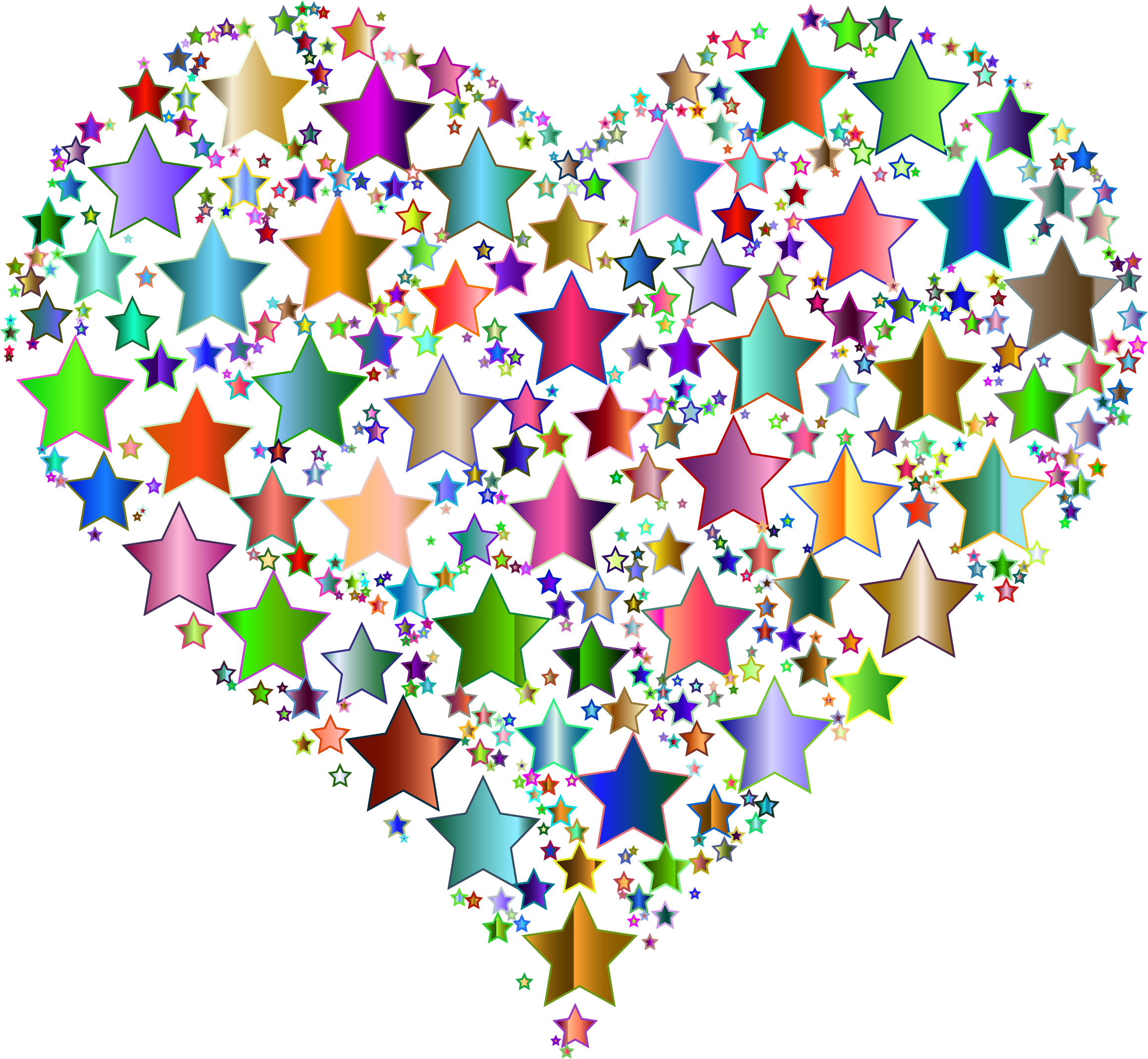 A Heart Shaped Star Made Of Different Colors