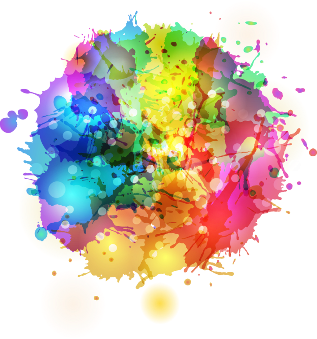 A Colorful Paint Splatter On A Black Background