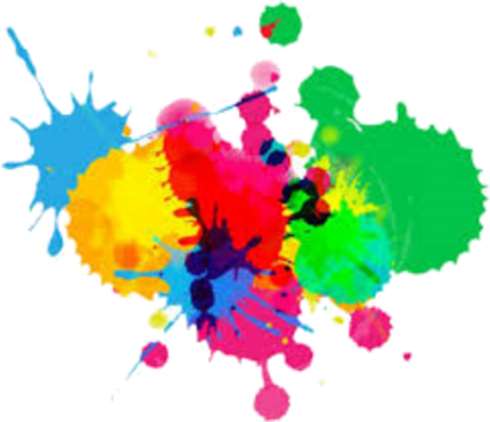 A Colorful Paint Splatter On A Black Background