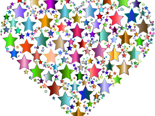 A Heart Shaped Star With Many Colors