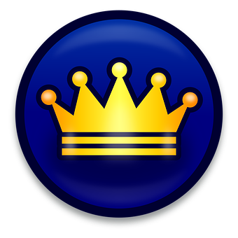A Blue Circle With A Gold Crown