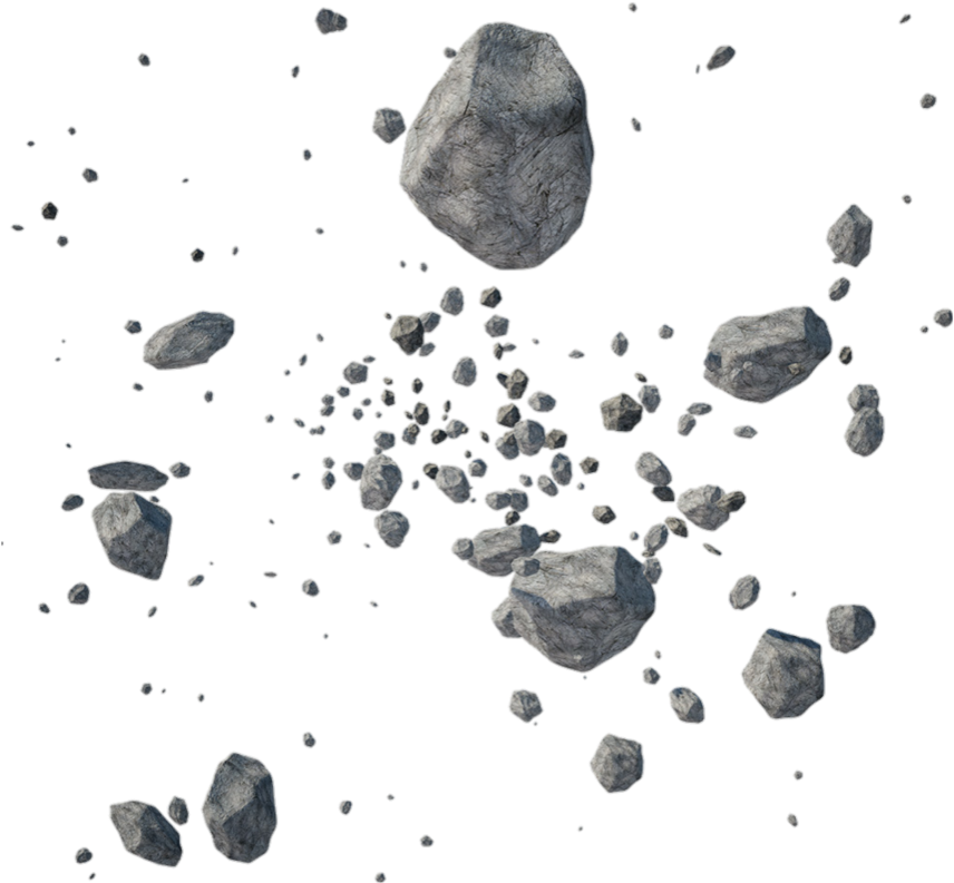 A Group Of Rocks In Space