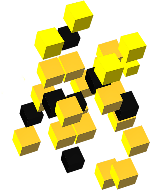 A Group Of Yellow Cubes