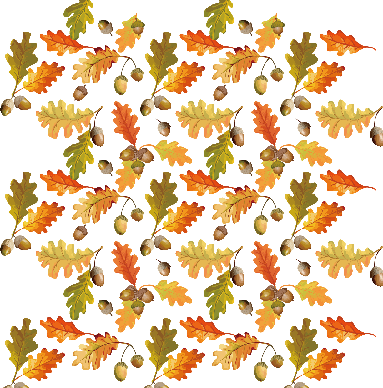 A Group Of Acorns And Leaves
