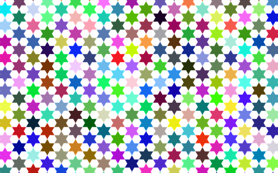 A Colorful Star Pattern On A Black Background
