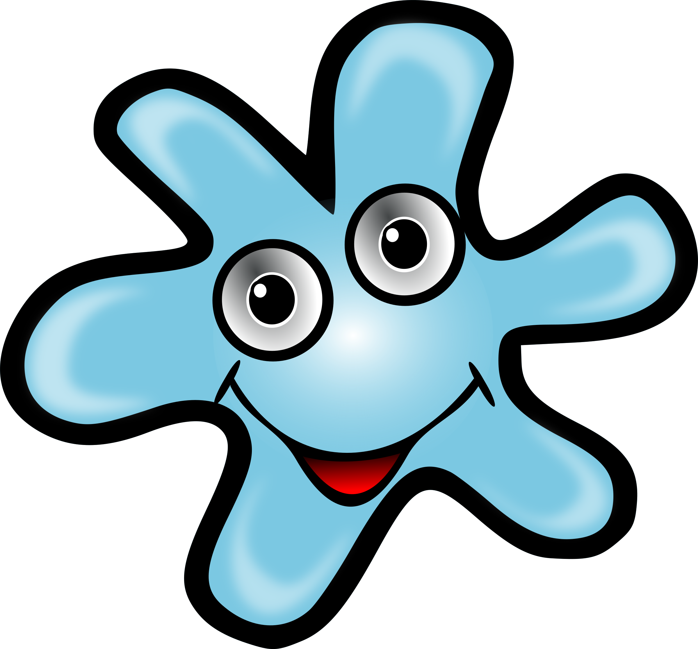 A Cartoon Blue Blot With A Smiling Face