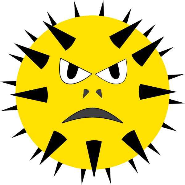 A Yellow Face With Black Spikes