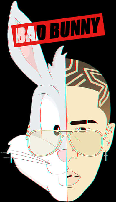 A Cartoon Of A Man With Glasses And A Rabbit