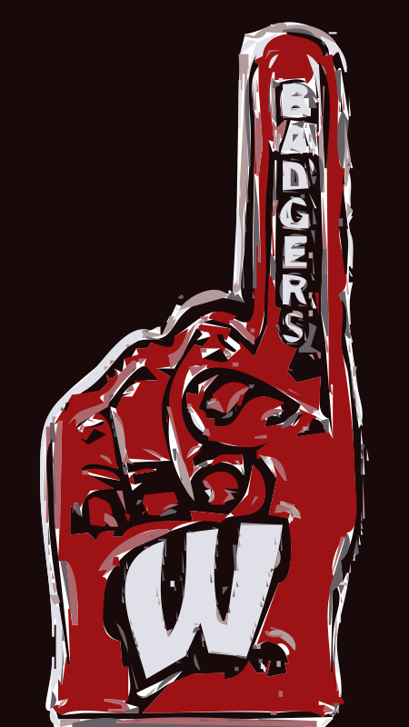 A Red Foam Finger With White Text