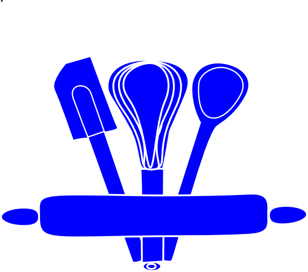 A Blue Outline Of A Kitchen Utensil