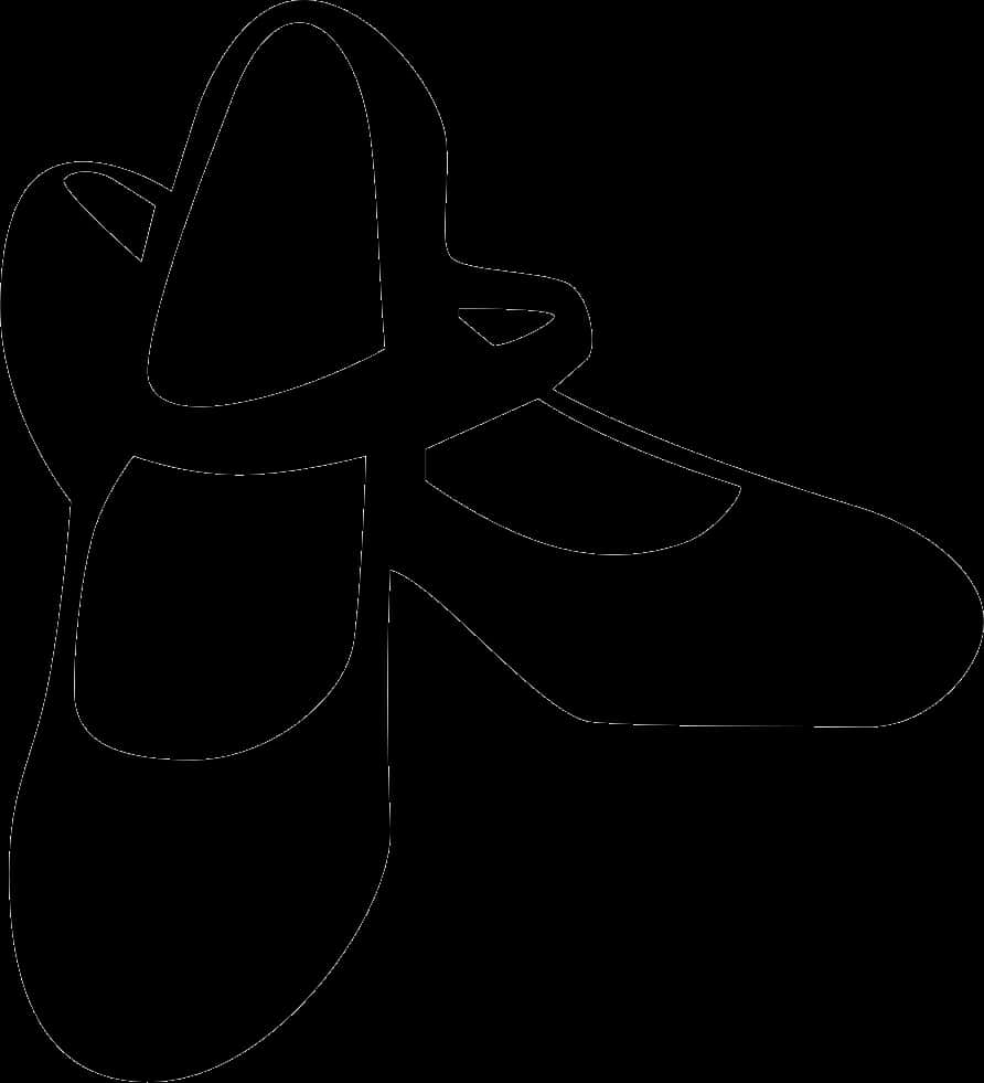 A Black And White Silhouette Of A Ballet Shoe