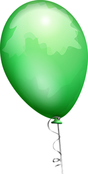 A Green Balloon With A Metal Handle