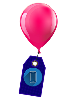 A Pink Balloon With A Blue Tag