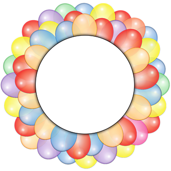 A Circle Of Balloons With A White Circle In The Middle