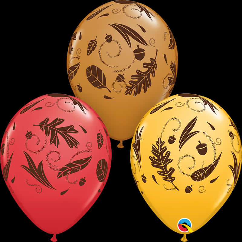 A Group Of Balloons With Designs On Them