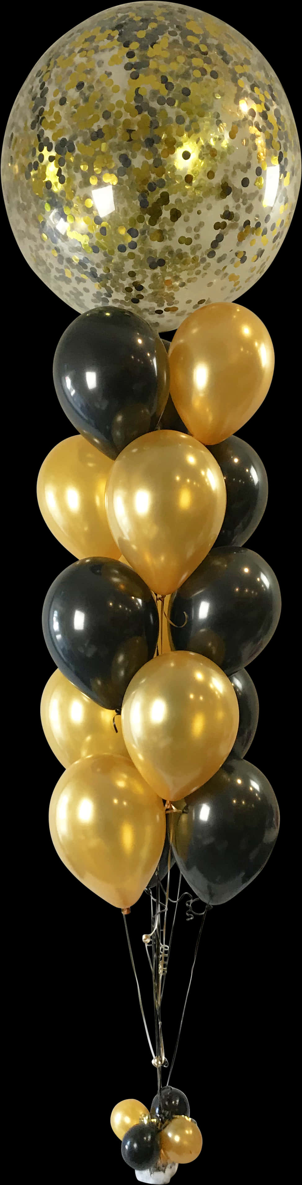 A Bunch Of Balloons On A Black Background