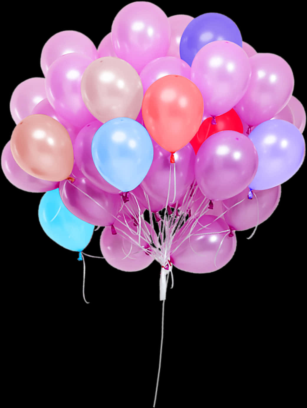 A Bunch Of Balloons On A Black Background