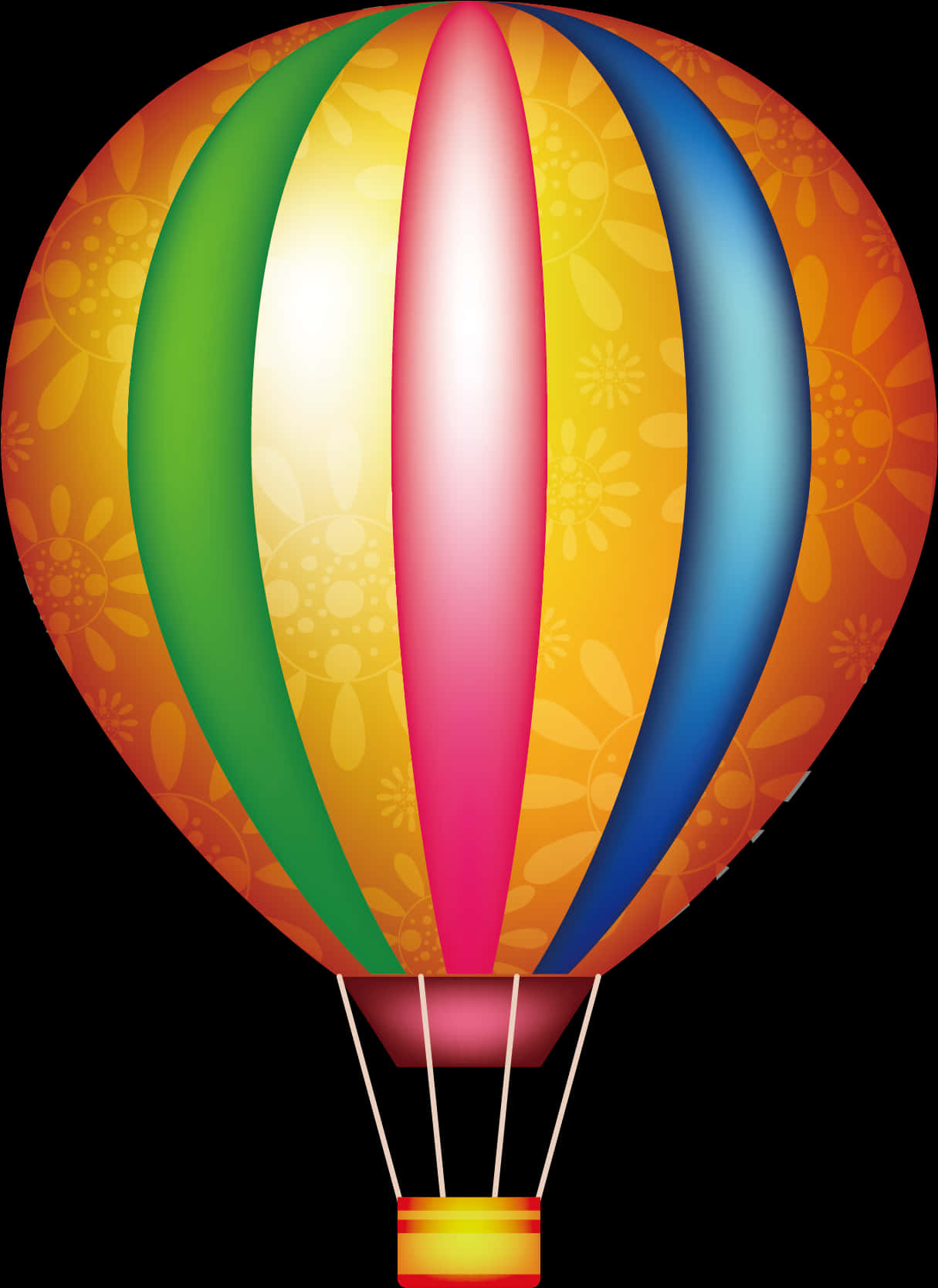 A Hot Air Balloon With A Colorful Pattern