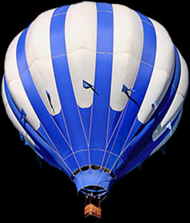 A Blue And White Hot Air Balloon