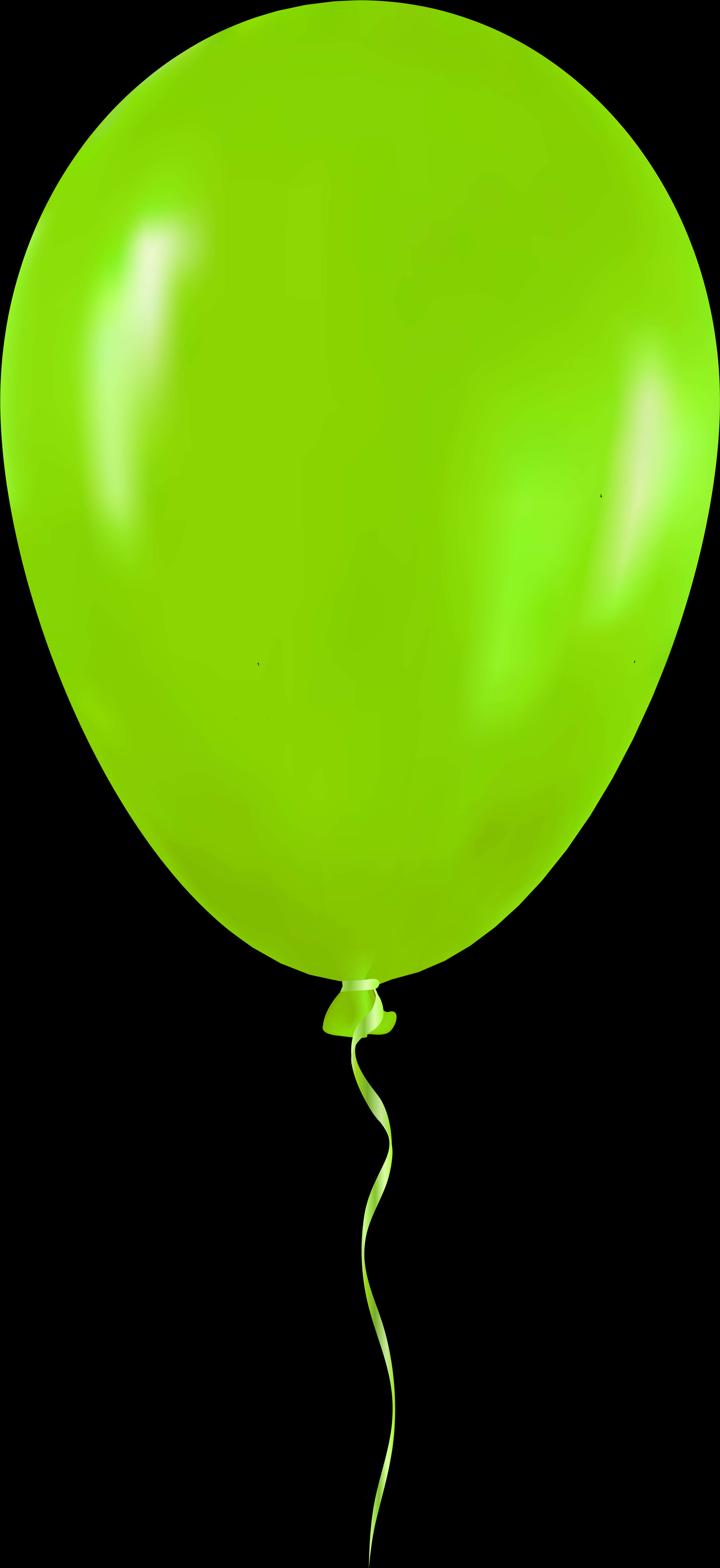 A Green Balloon With A String