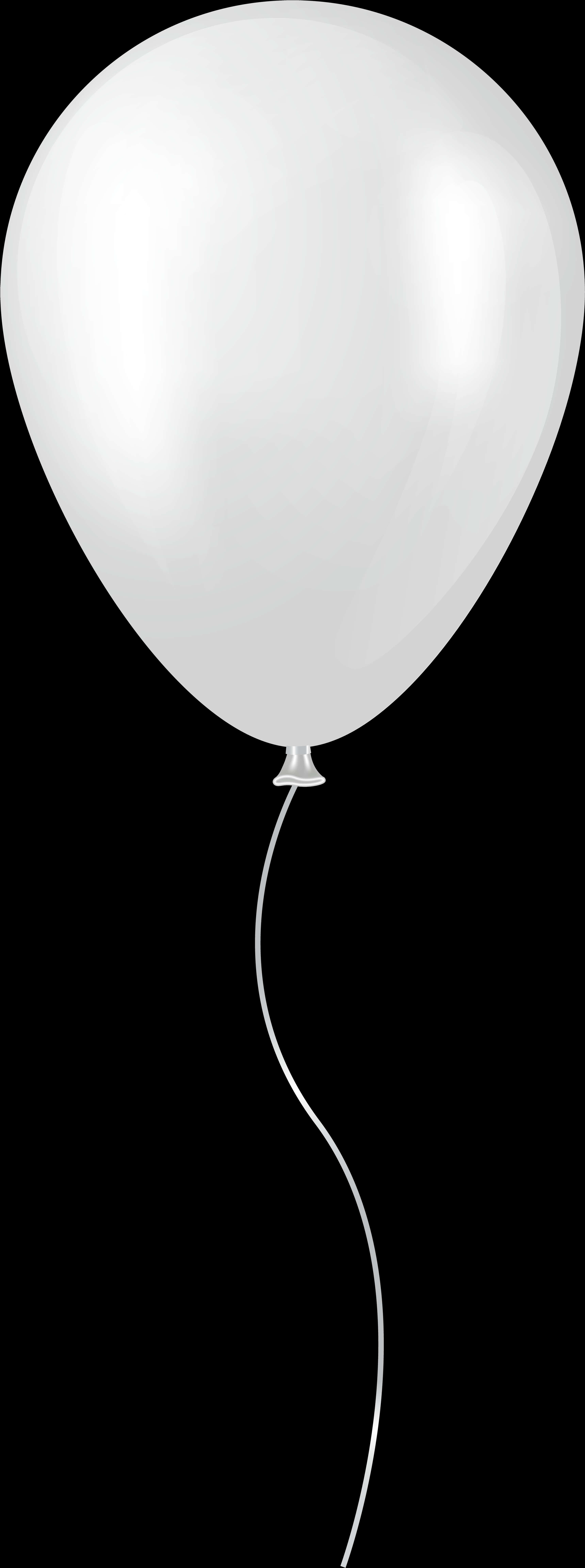 A White Balloon On A Black Background