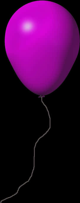 A Purple Balloon With A String