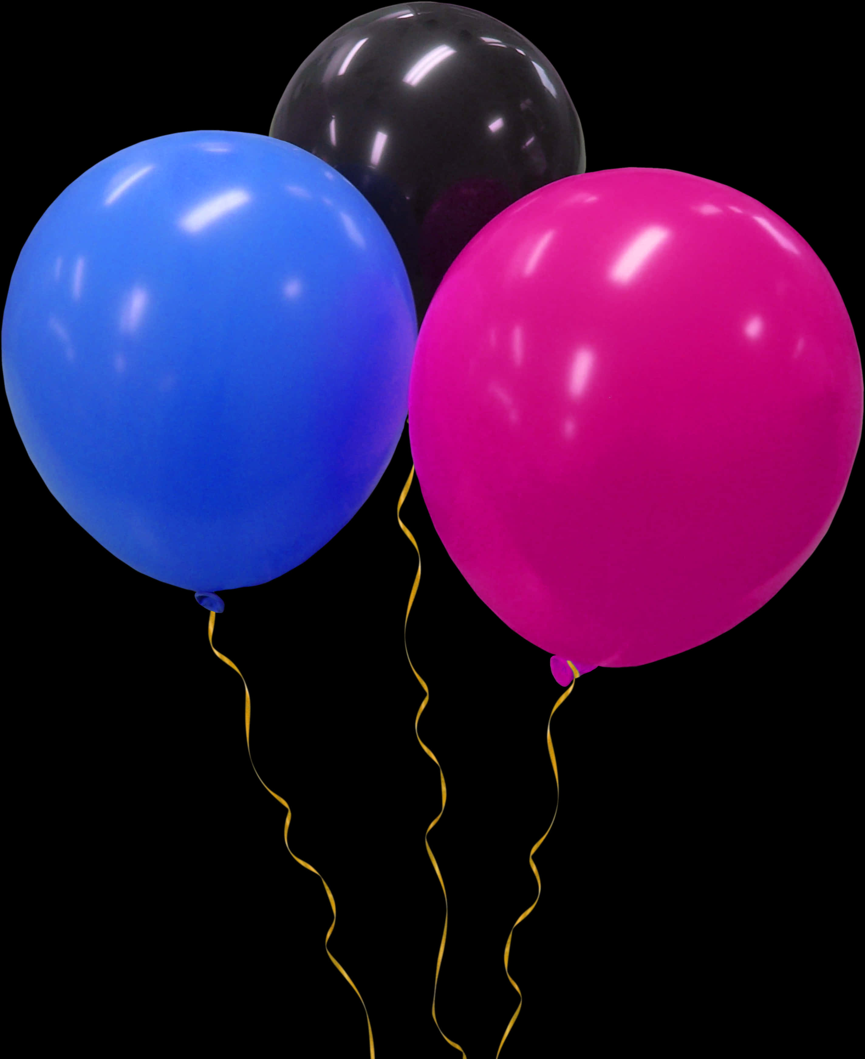 A Group Of Balloons On A Black Background