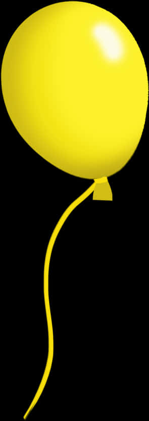 A Yellow Balloon With A Ribbon