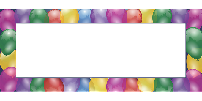 A Rectangular Frame With Colorful Balloons