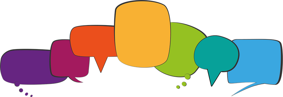 A Group Of Colorful Speech Bubbles