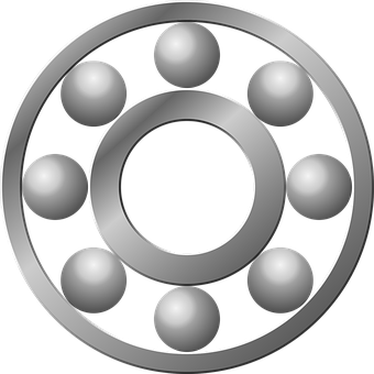 A Circular Silver Object With Balls In The Center