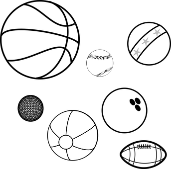 A Group Of Balls On A Black Background