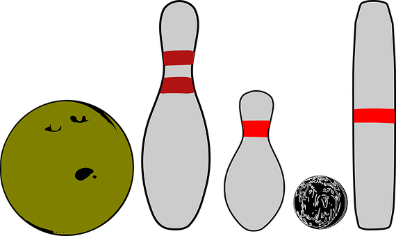 A Bowling Pins And A Ball