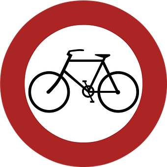 A Black Bicycle In A Red Circle