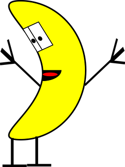 A Yellow Banana With A Face And Mouth