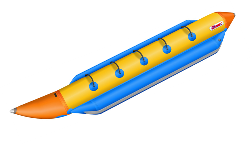 A Blue And Yellow Inflatable Banana