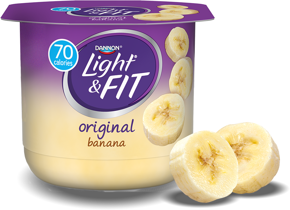 A Container Of Yogurt With Bananas