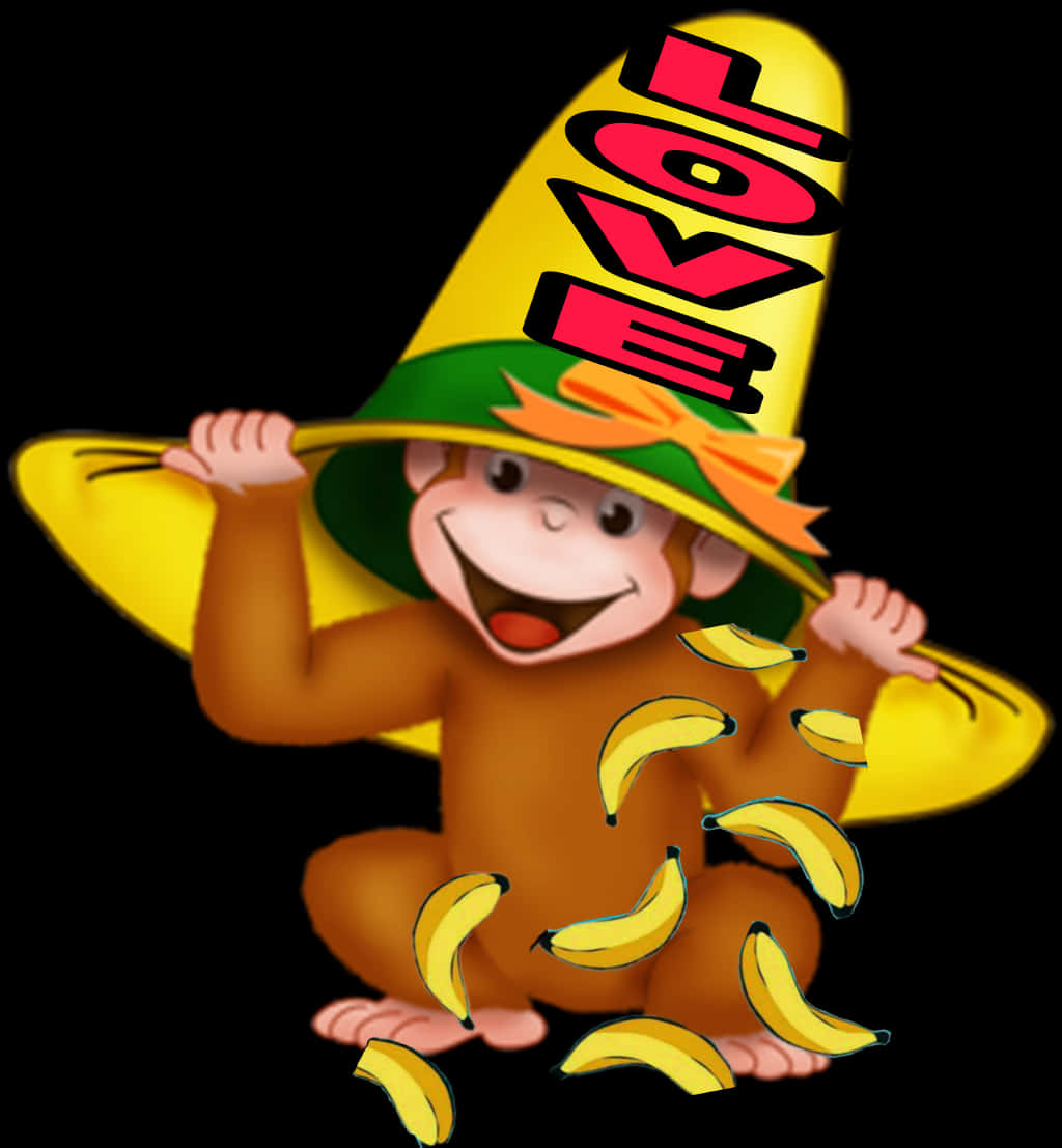 Bananas Falling From Curious George Hat
