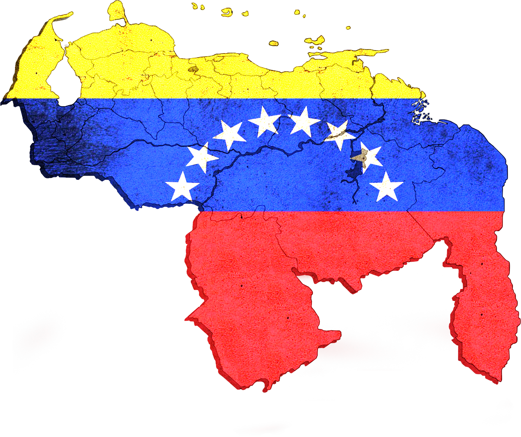 A Map Of Venezuela With A Flag