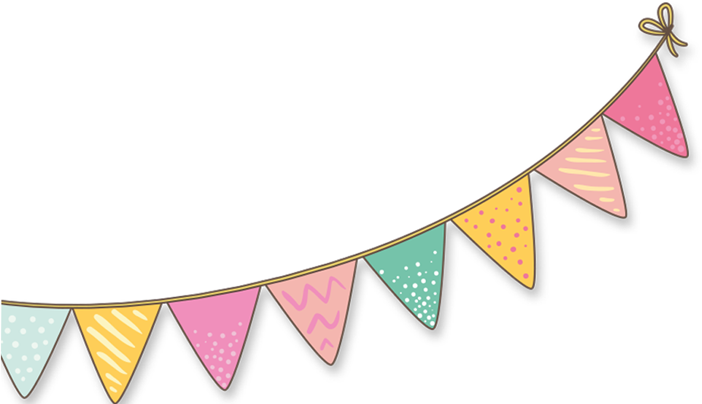 A Colorful Bunting Flags On A Black Background