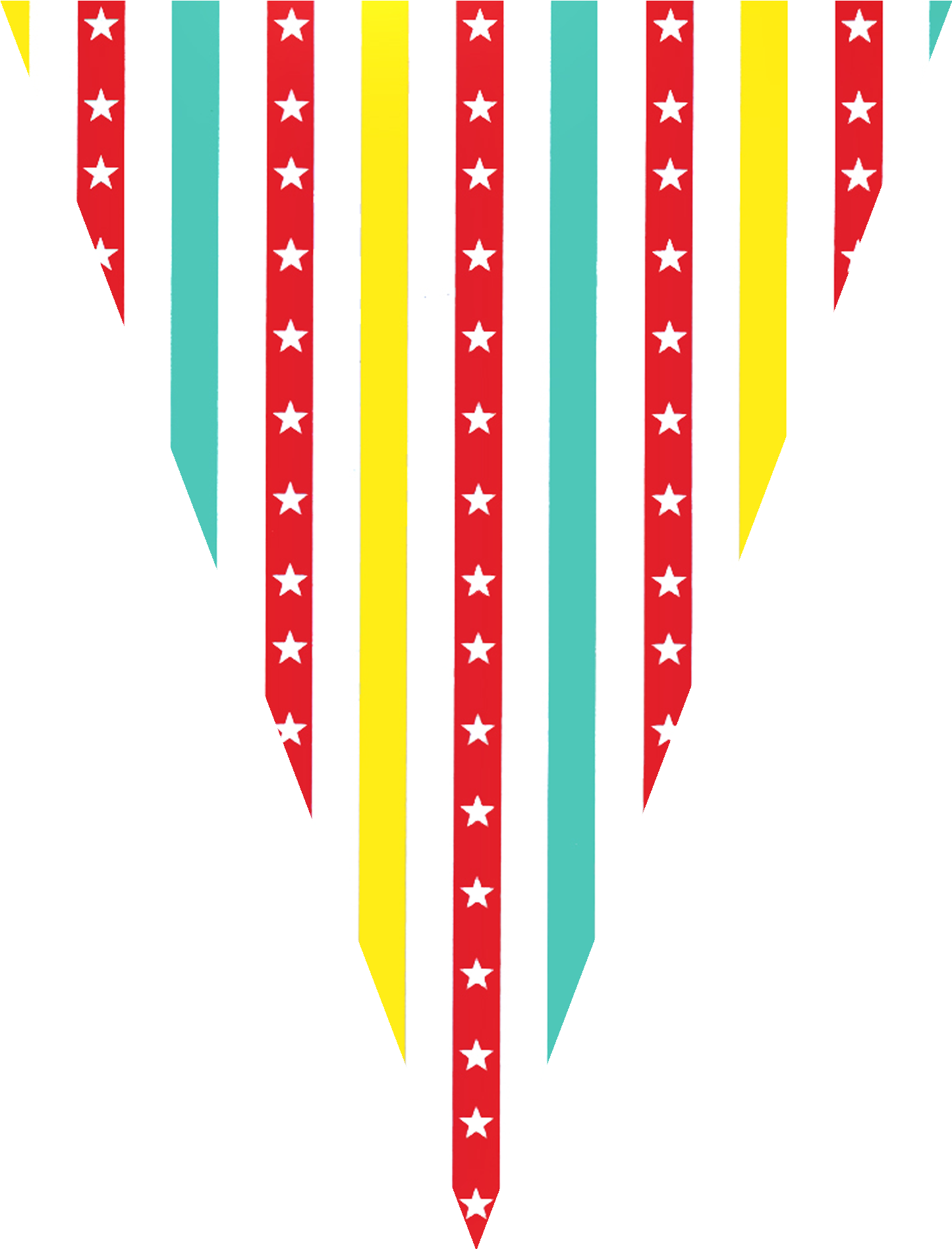 A Colorful Striped Triangle With White Stars And Red And Blue Stripes