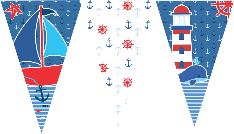 A Bunting Flags With A Lighthouse And A Lighthouse