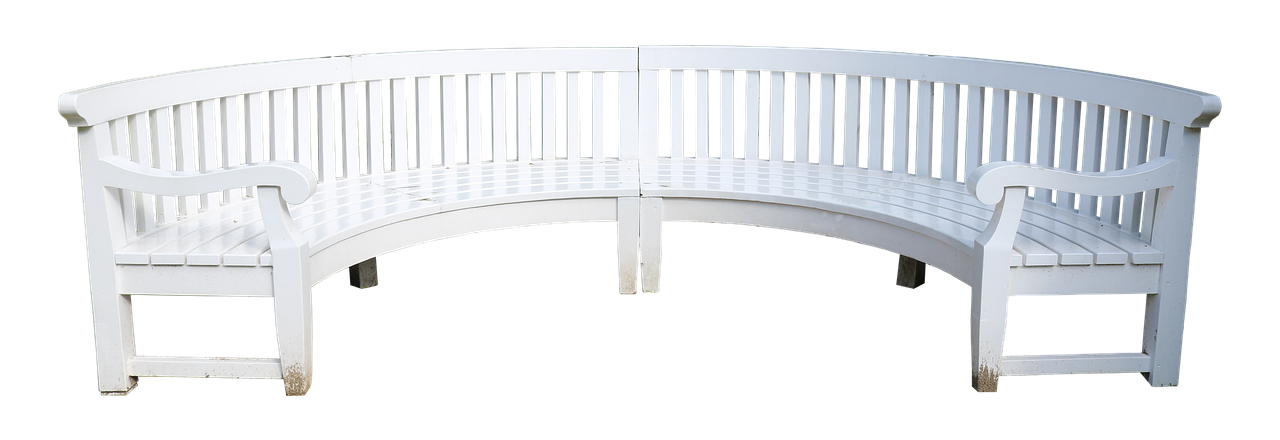 A White Bench With A Black Background