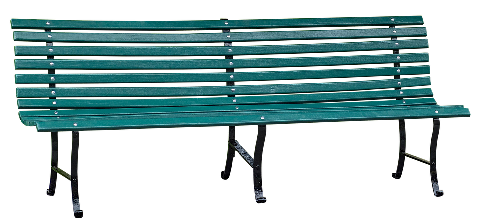 A Green Bench With Black Legs