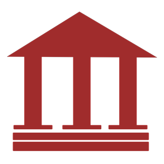 A Red Building With Columns